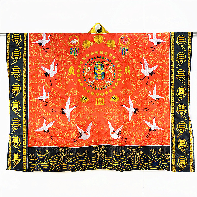 The Tianshi Howalite Taiwan Xianhe Crane Cloak Crane Five Dragon Sleeveless Shawl High Merit Golden Thread Descending Sermon Suit