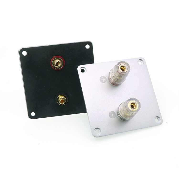 Square pure copper junction box rear 2-position junction box 80 x 80 metal wiring panel DIY sound accessories-Taobao
