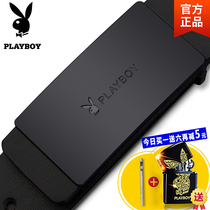Playboy mens belt 2021 new leather smooth buckle belt ins trend young people leather belt
