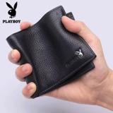 Playboy, короткий бумажник, кожаный тонкий кошелек для водительских прав, из натуральной кожи, коллекция 2023, воловья кожа