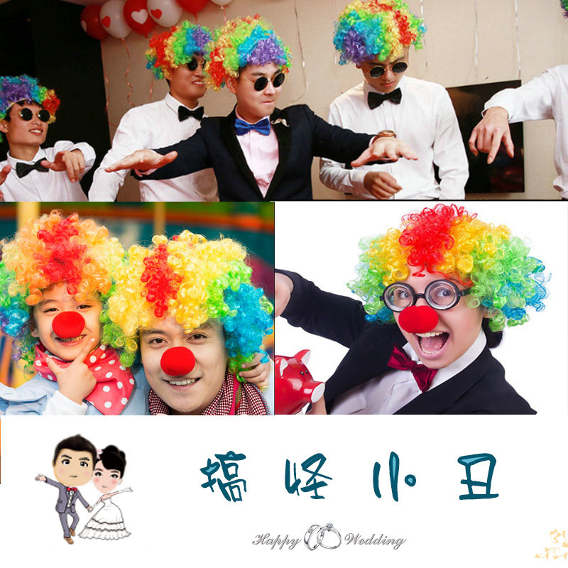 Stop for marriage to pick up the whole groom's bridegroom game props whole demagogic wedding whole people choke up creative clown headgear-Taobao
