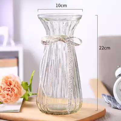 Glass Vase Transparent Corset waistline Flowers Dry Flower Flower arrangement Hydroponic Vase European-style home living room decoration ornaments