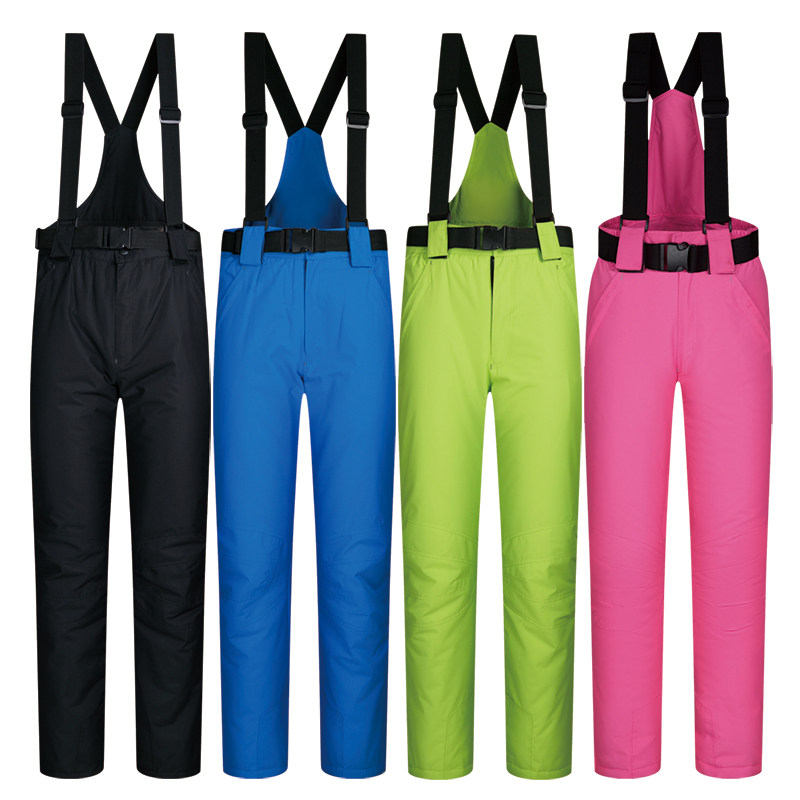Ski pants men thickened veneer winter outdoor Korea waterproof warm windproof holding baby bag large size couple ski pants women