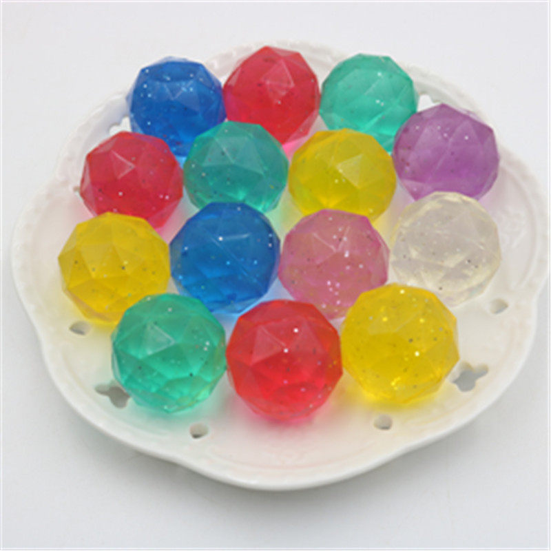45 Diamond Type Transparent Colored Rubber Jump Balls Children Floating Water Nostalgia Classic Toy Solid Jump Ball