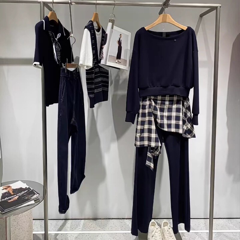 Two-Color Knitted Sweatshirt and Sweatpants Two-Piece Set for Women 2026 Spring New Style Brown Casual Fashionable Stylish Sports Suit
