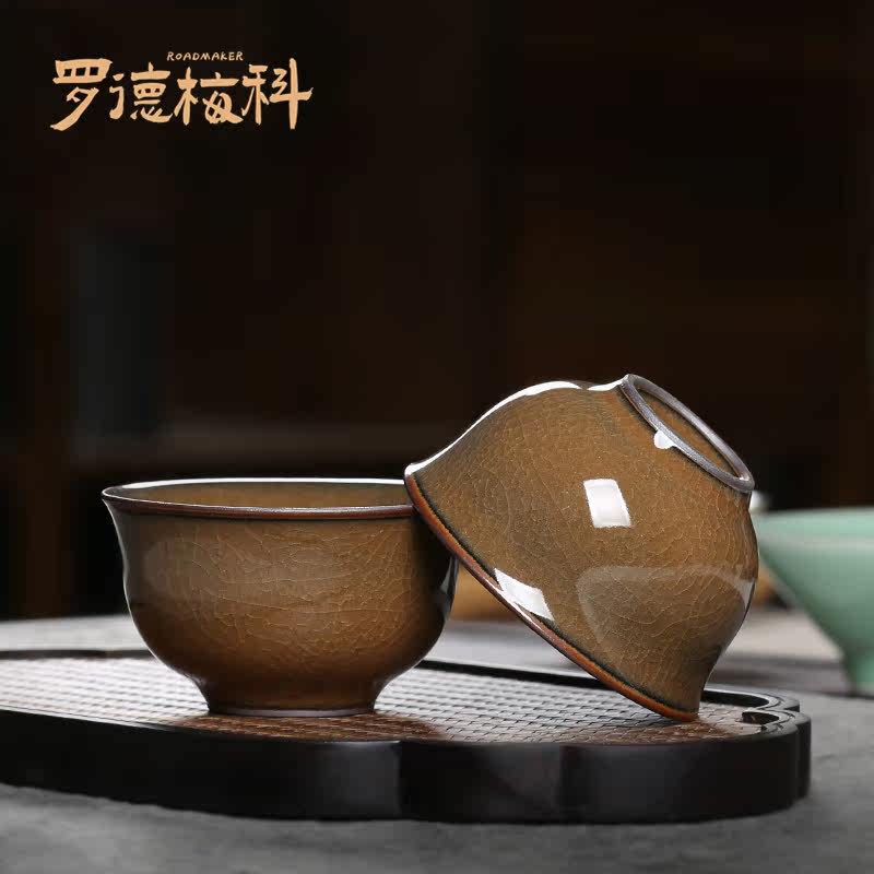 Rodemekoron Quanqing Porcelain Ice Cracking 100 Rubbish Breaking Pint Cup Master's Cup ceramic Gongfu Tea Cup Single Cup tea set