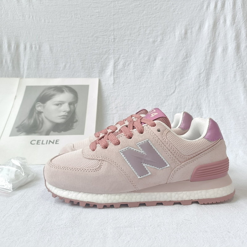 ins Trendy New Balance Series Pink Women's Shoes Retro Breathable Men's Shoes 574 Reflective Casual Couple Student Jogging Shoes