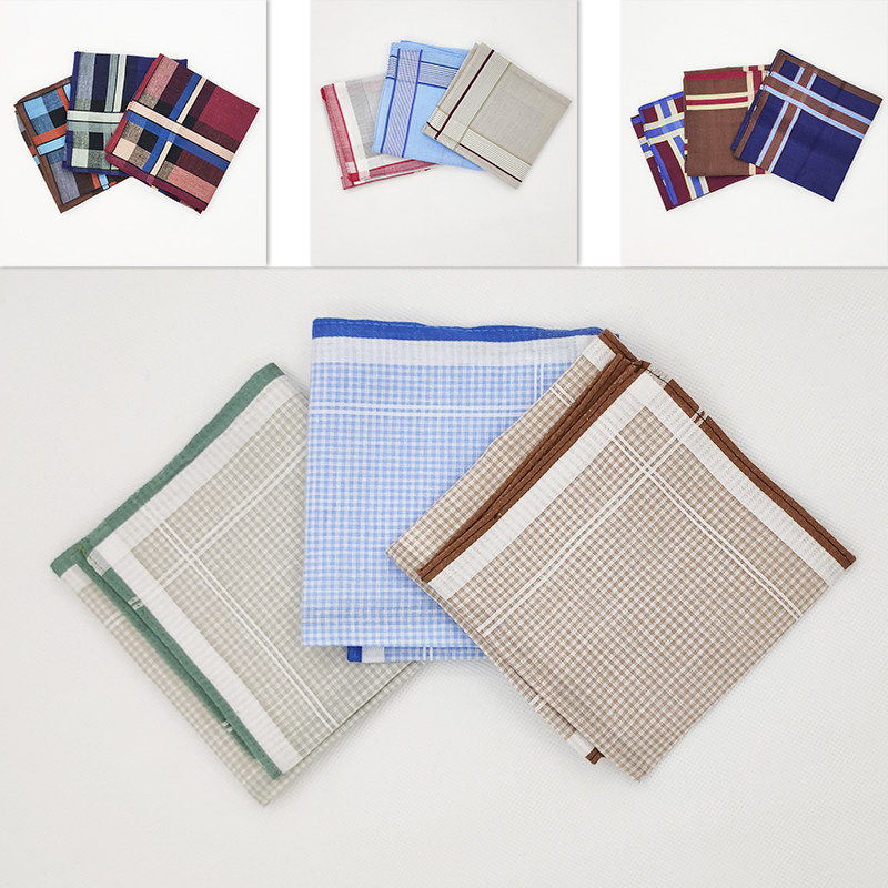 Handkerchief men's cotton old-fashioned women's square handkerchief classic nostalgic square handkerchief soft and thin for the elderly elders