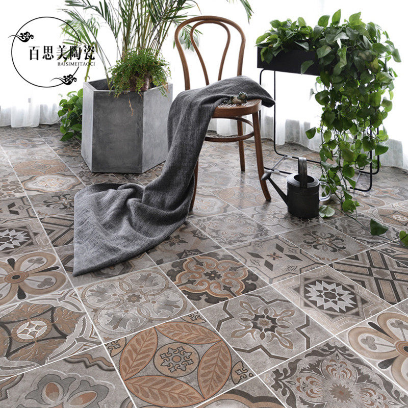 Cement Flower Brick 200 Balcony Corridor Non-slip Floor Brick 600 Nordic Tea Restaurant Wall Brick Dressing Room Kitchen Magnetic Brick