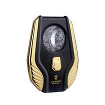 High-end fan-shaped cigar scissors imported Damascus cigar scissors high-end smoke ripple semi-automatic blade personality