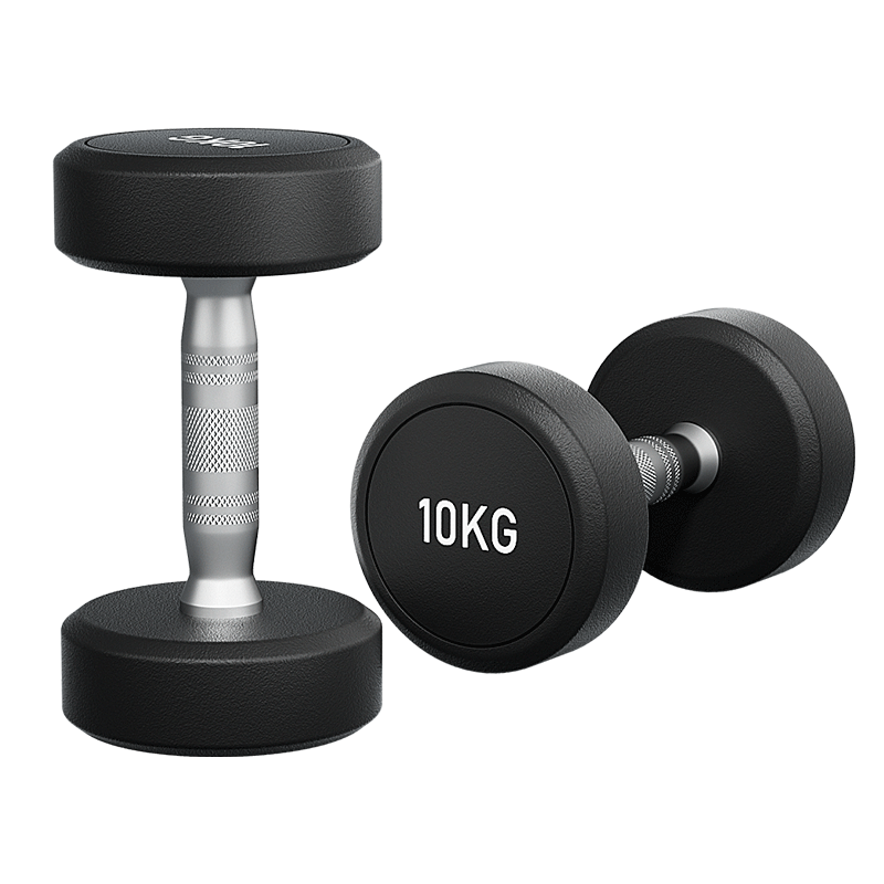 The same pure steel dumbbells for the gym, small size