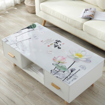 Soft glass PVC Chinese style coffee table mat Waterproof anti-scalding anti-oil wash-in Chinese style thick crystal pad plate coffee table tablecloth
