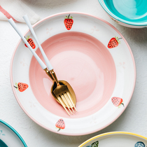 Nordic style hand-painted ceramic gourd bowl plate creative dish soup plate pasta plate home anti-hot high rice bowl New Products