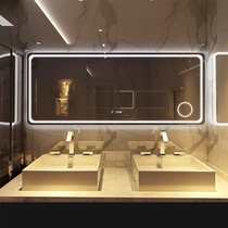 Toilet mirror wall-mounted anti-fog enlarged make-up mirror bathroom Bathroom smart Bluetooth LED bathroom mirror with lamp