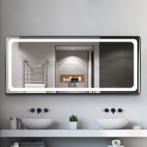 LED bathroom mirror wall-mounted intelligent defogging enlarged makeup washroom mirror aluminium composite rim with lamp bathroom mirror