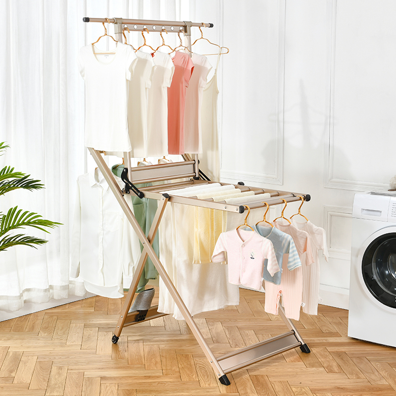 Clothes Hanger Floor Folding Fold Indoor Floor Home Cool Clothes Hanger Baby Boy Clothing Rack Balcony Outdoor Clotheshorse