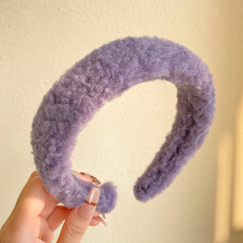 images 15:High-level lamb hair hoop shampoo face-washed head hoop high skull head anti-skid blade card new hair tie in 2022