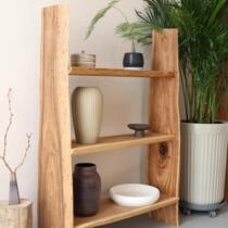 Old cypress wood rack strange wind storage rack solid wood retro bookshelf floor-standing bookcase display rack log style flower rack