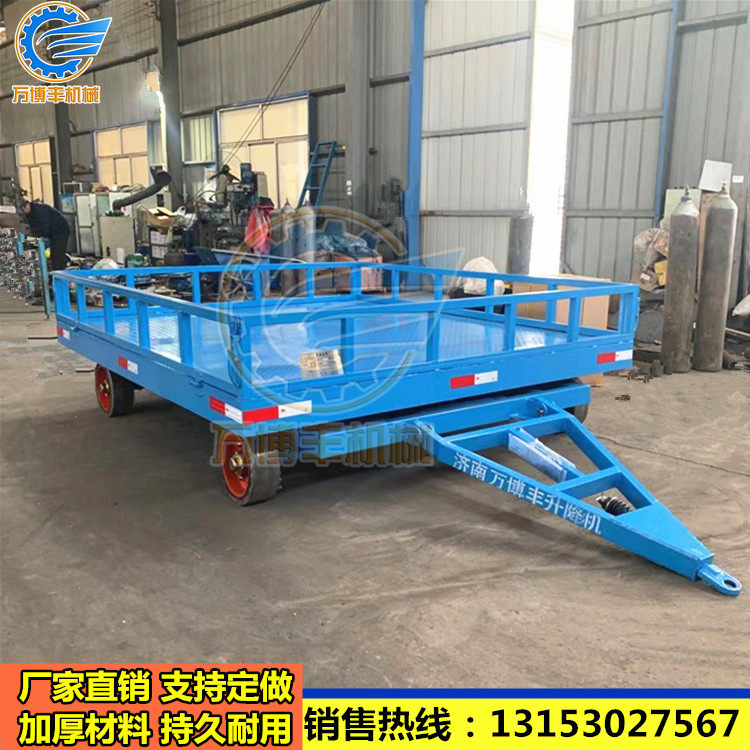 Traction flatbed cart heavy-duty factory transfer trailer large tonnage four-wheel steering logistics transport van