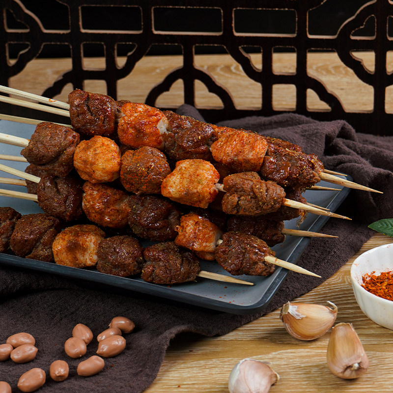 Simulation roast beef kebab kebab roast gluten model fake barbecue skewer decoration props children's toy photography