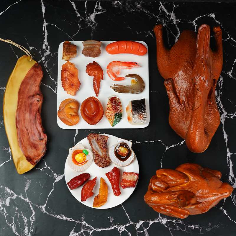 Simulation Food Model Fake Chicken Leg Sausage Squid Shrimp Chicken Wings Ribs Meat Decorative Pendulum Disc Photographic Props Teaching Aids
