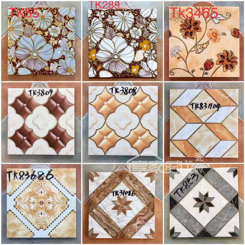 Eurostyle Gold Plated Throwing BRICS 300x300mm Makeup Room Kitchen Bathroom Toilet Balcony Anti-Slip Floor Tiles Background Wall