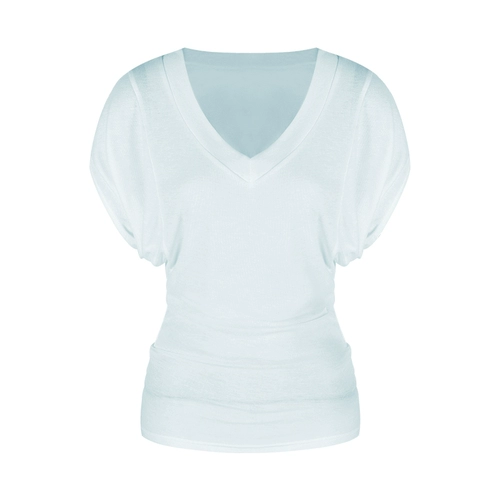 Черная клубника, трикотажная летняя футболка с коротким рукавом, синий приталенный тонкий корсет, V-образный вырез