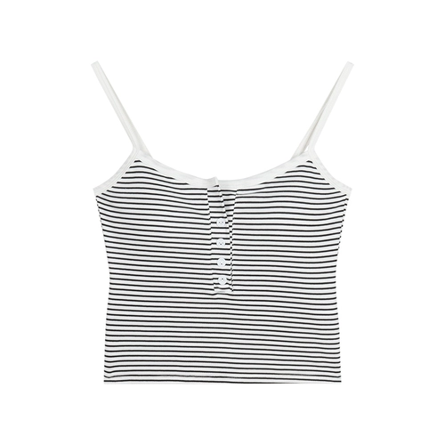 Весенний топ с чашечками, короткая базовая приятная телу футболка без рукавов, облегающий крой