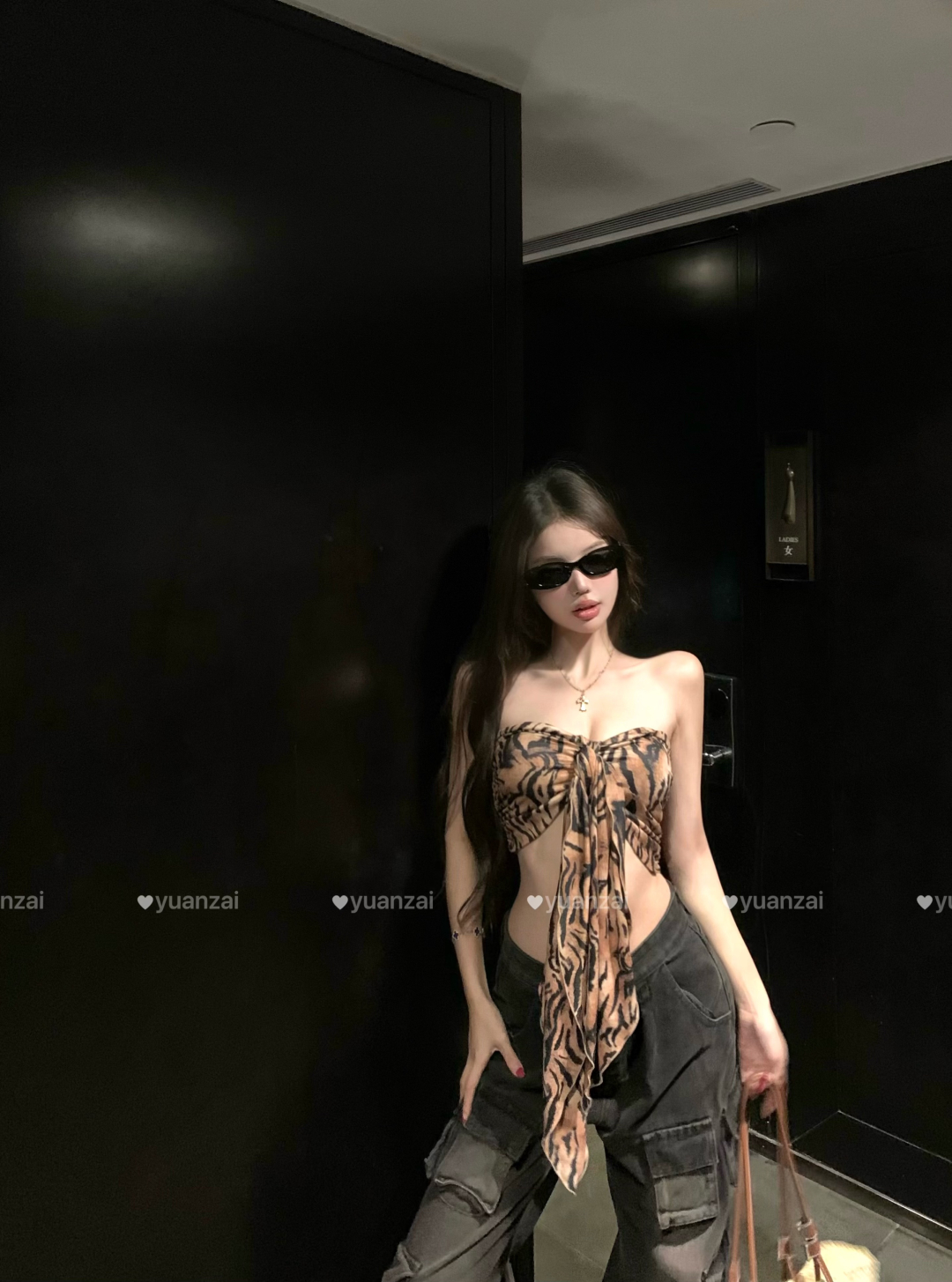 American Style Spicy Girl Leopard Print Backless Tube Vest Women Summer Sleeveless Chest Wrap Design Pure Desire Ribbon_voghion.com