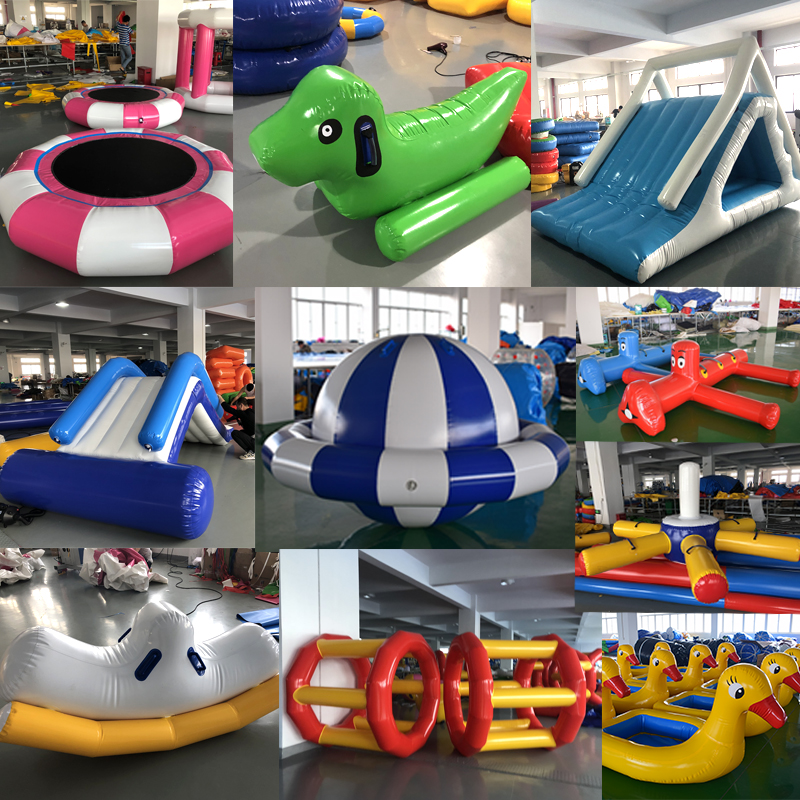 Inflatable Dolphin Sewers Water Trampoline Jumping Triangle Slide Banana Boat Water Tornado Ball Pool Toy