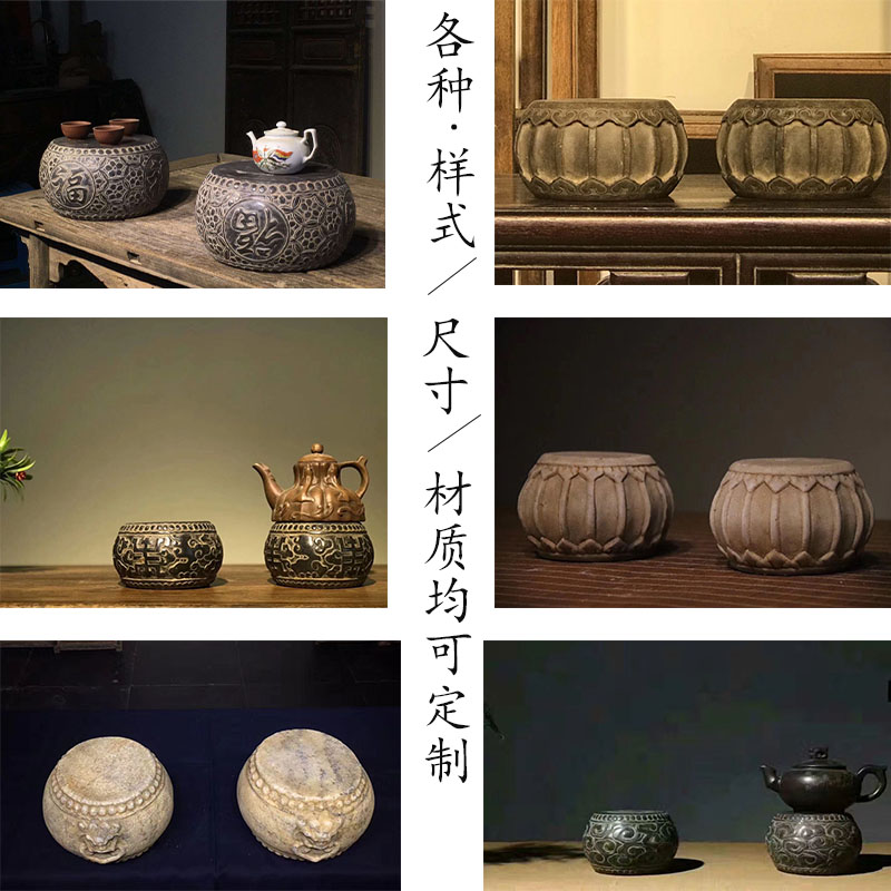 Stone carving antique old old column pier blue stone pad cornerstone old stone pier factory direct sales