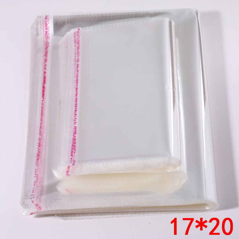 Factory direct clothing packaging bag opp self-adhesive self-adhesive bag 17*20 double layer 8 silk transparent sealing plastic bag