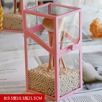 【Стекло】 розовое ковш на всех сторонах+рисовый белый жемчуг