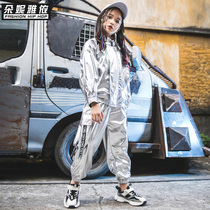 Girls Jazz Dance Costume Children Hip-hop Street Dance Set Tide Autumn and Winter New Years Day Childrens Performance Model Catwalk