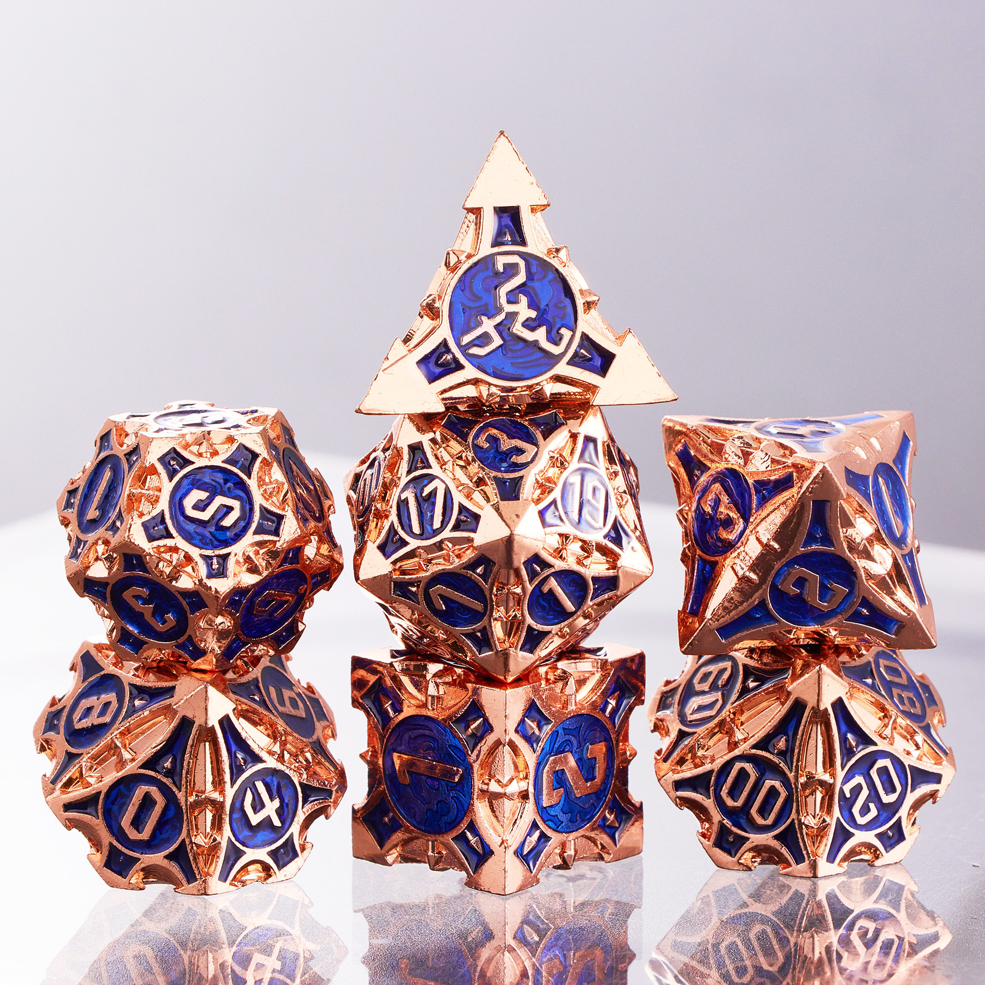 COC Running Club Dice Metal Baldur's Gate COC Running Club Dice Set TRPG Multi-faceted Cthulhu DND Dice
