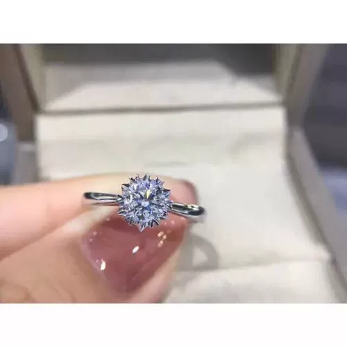 俪萌珠宝 Платиновое обручальное кольцо, золото 18 карат, 1 карат