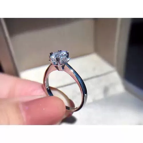 俪萌珠宝 Платиновое обручальное кольцо, золото 18 карат, 1 карат