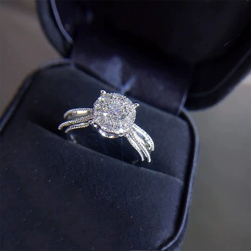 俪萌珠宝 Бриллиантовое обручальное кольцо, золото 750 пробы, 1 карат