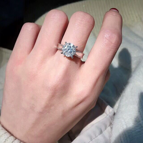 俪萌珠宝 Бриллиантовое обручальное кольцо, золото 750 пробы, 1 карат