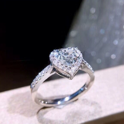 俪萌珠宝 Алмаз в форме сердца, бриллиантовое обручальное кольцо, 1 карат, с сертификатом GIA