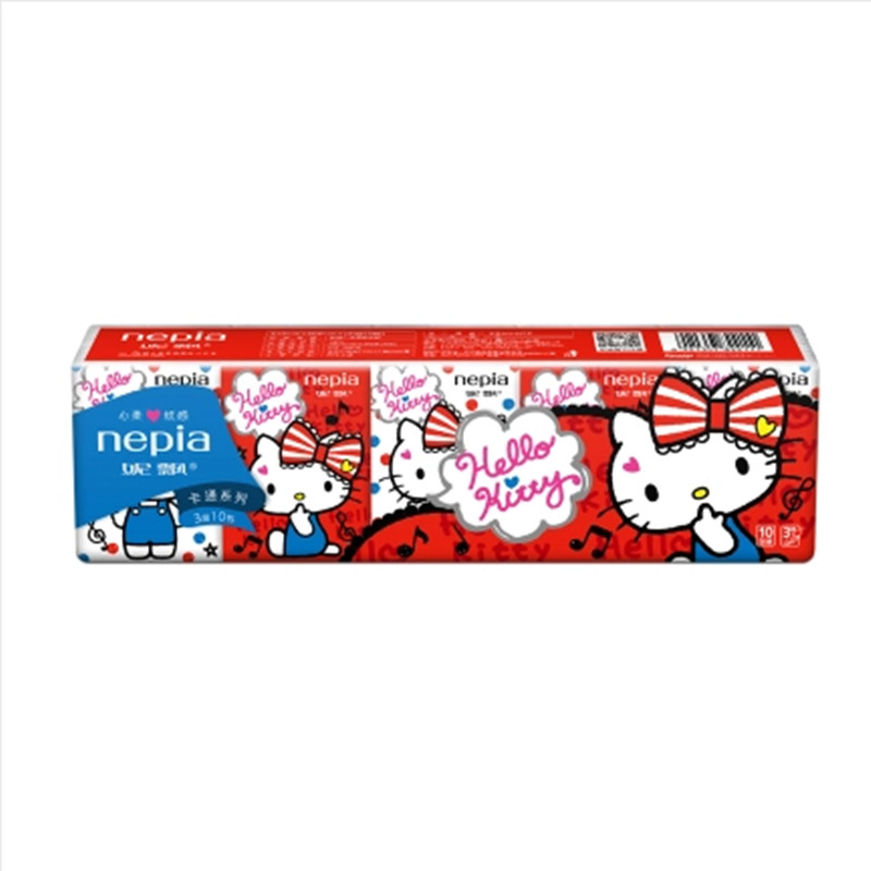 nepianepiaKitty mini paperhand parchment paper handkera Hello Kitty printed without incense 3 floors 10 packs