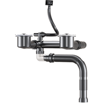 Taoshi kitchen sink drain pipe accessories double-slot set sink sink drainer drainage full set universal