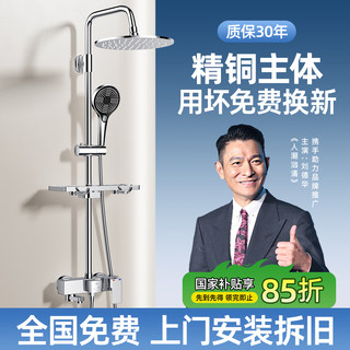 Includes Installation, All-Copper Showerhead Set for Home Bathroom, Pressurized Showerhead, Shower Nozzle, Complete Bathing Set