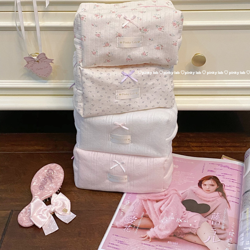 Pinky Lab/Rose Story Handmade ins Korean-Style Bm Floral Baby Quilted Storage Toiletry Makeup Bag