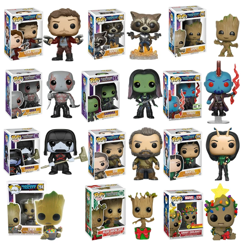 Figurine Funko POP Guardians of the Galaxy: Tree Man Groot Star-Lord Rocket Raccoon, персональные аксессуары Тялер