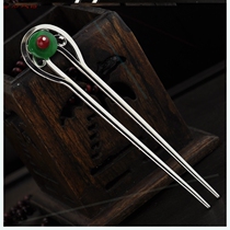 2020 vintage hair accessories Malay Jade agate hollow flower U-shaped hairpin hair fork womens style walking plate hair Korean female