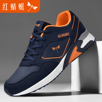 Red Dragonfly Mens Shoes Summer Leather Noodles Waterproof Tourist Shoes Casual Sneakers Thick Bottom Brands Shoes Male Non-slip Deodorant