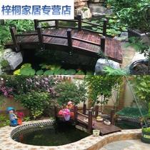 Arch Bridge Landscape Bridge Small Bridge Courtyard Decoration Wooden Plate Bridge Small Carbonated Village Running Water Style Finished Railing Fields