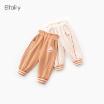 Elfairy Girl Pants Cartoon Childrens Pants Spring Fall Outside Wearing Baby Sports Pants Baby Casual Pants