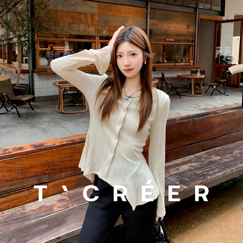 Tcreer| Oatmeal Morning Cardigan, Mid-Length Sleeve Knitted Top for Women, Autumn Round Neck Single-Breasted Casual Simple Slimming Tcreer| Oatmeal Morning Cardigan, Mid-Length Sleeve Knitted Top for Women, Autumn Round Neck Single-Breasted Casual Simple Slimming